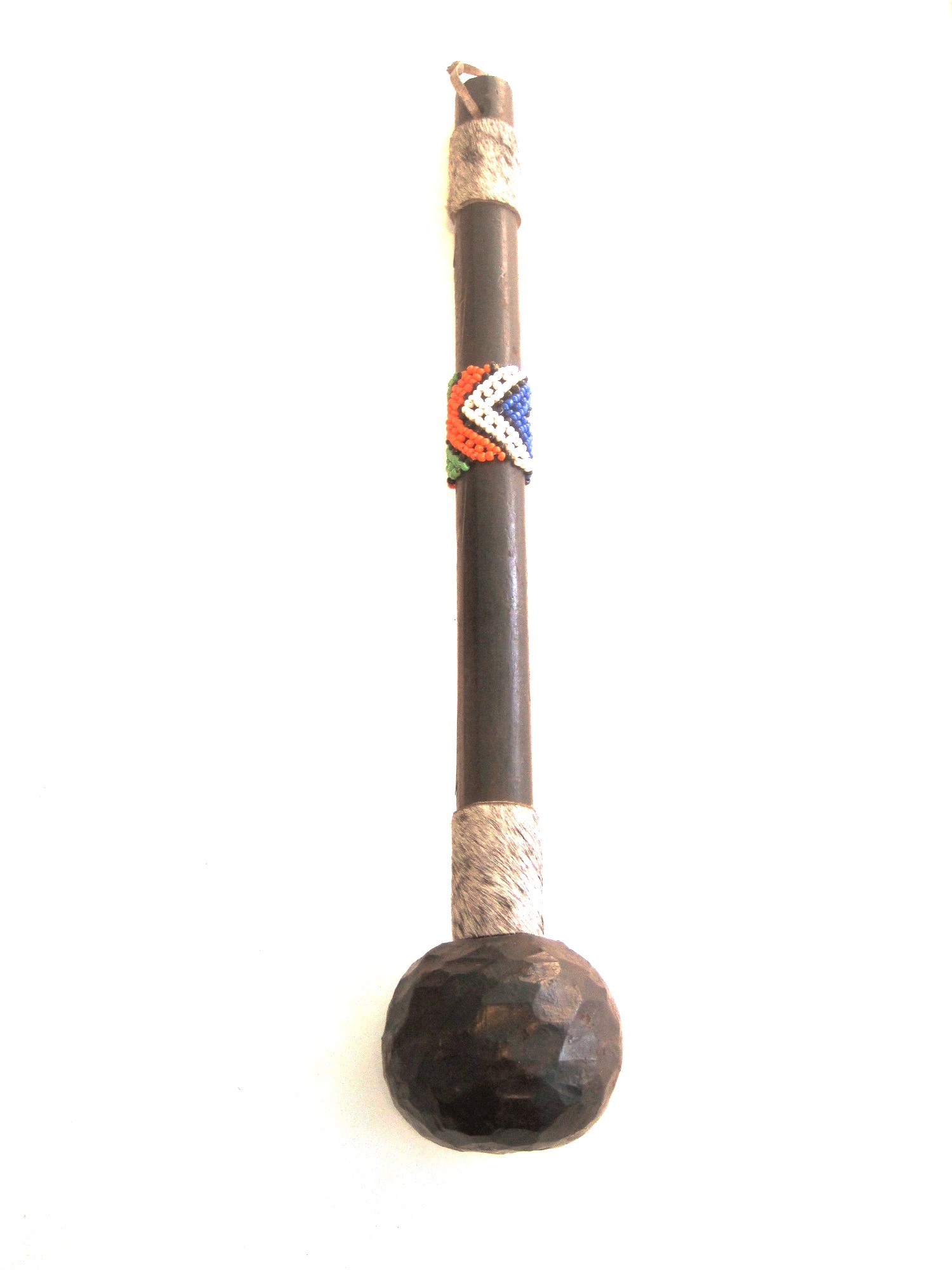 Beaded Zulu knobkerrie - Medium